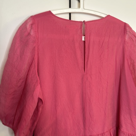 H&M Pink Midi Dress. Sheer Fabric Lined. - Picture 6 of 7